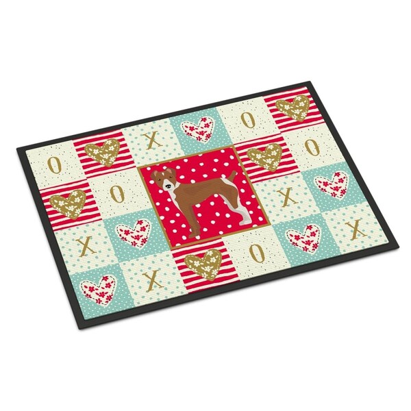 Carolines Treasures 18 x 27 in. Rat Terrier Love Indoor or Outdoor Mat CK5887MAT - main